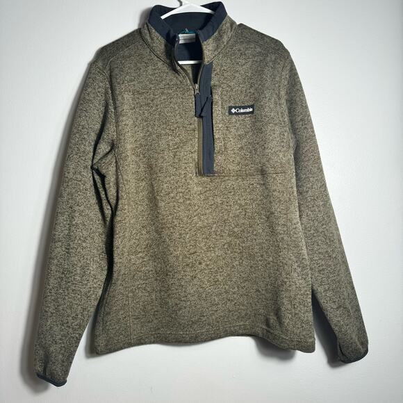Columbia Other - Columbia Men's Sweater Weather Half Zip Olive Green Heather/Black Sz Md 1pocket